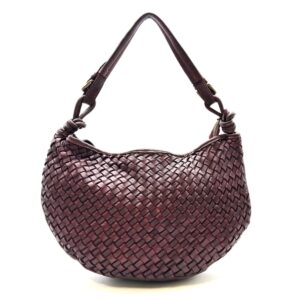 Borsa mezzaluna in pelle intrecciata LA3740